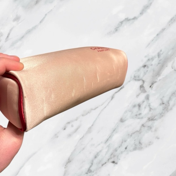 Chanel Parfums Cosmetic Bag Travel Makeup Pouch Cream Beige Peach - Picture 5 of 11